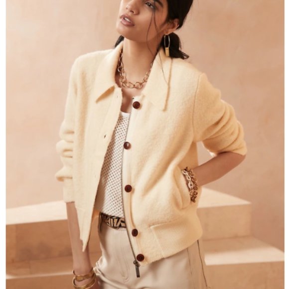 Banana Republic Heritage Sweater Bomber Jacket - Picture 1 of 13